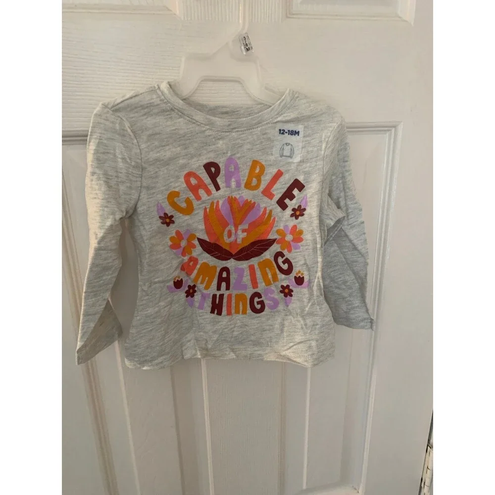 Old Navy Kids Capable of Amazing Things Tshirt Long Sleeve 12-18m new